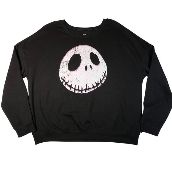 Disney Tops - Disney Jack Skellington Nightmare Before Christmas Black Sweatshirt Halloween XL